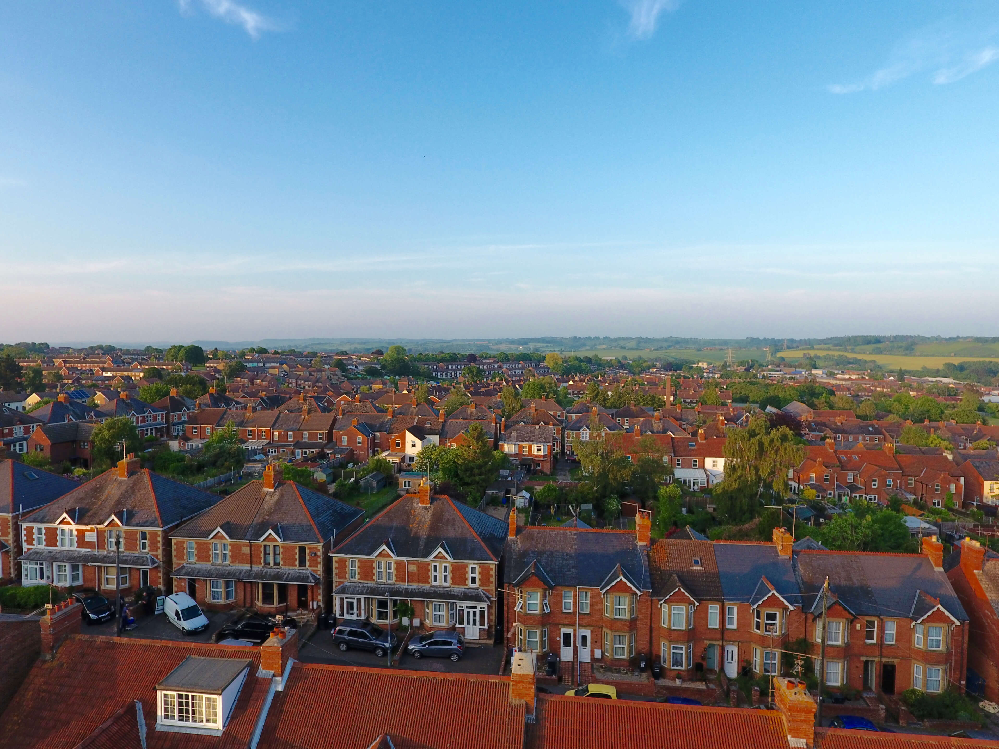 aerial view of homes